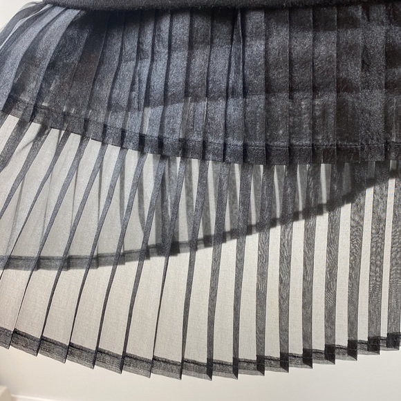 CLU Pleated organza-trimmed black stretch-jersey mini dress in size XS - Picture 15 of 15